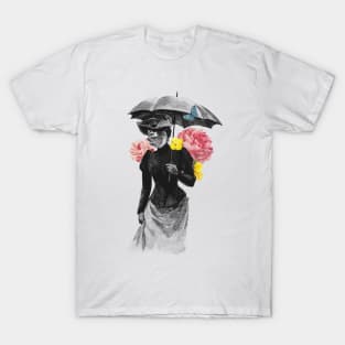 Hand drawn lady with umbrella T-Shirt